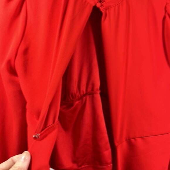 NEW YORK & COMPANY GABRIELLE UNION Women's Cut Out Mock Neck Blouse Red Small - Picture 12 of 16
